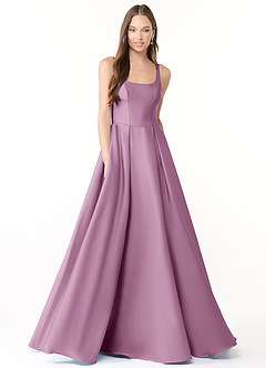 Azazie Neve Robes de demoiselle d'honneur Robe Princesse en Satin extensible avec poches Glycine image1