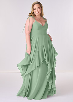 Barbie ♥ Azazie Abiti da Damigella Abito A-Line in Chiffon Fiocco Matcha image6