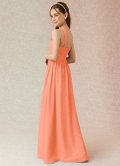 Azazie Jiya Junior Sunset A-Line Pleated Chiffon Dress image3