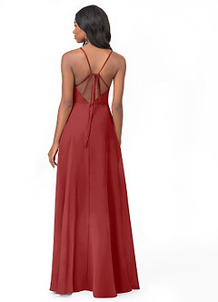Azazie Everleigh Brautjungfernkleider A-Linie Herzchen Gefaltet Chiffon Kleid Rost image2