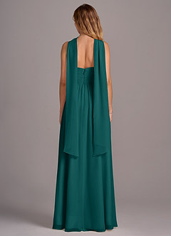 Azazie Joni Bridesmaid Dresses Peacock A-Line Strapless Chiffon Convertible Dress image7