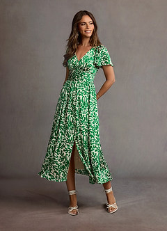 Alex Green Abstract Midi Dress image1