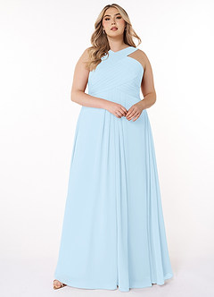 Azazie Kaleigh Bridesmaid Dresses Sky Blue A-Line Pleated Chiffon Dress image7