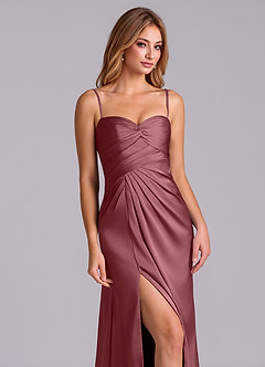 Azazie Sabrine Final Sale Desert Rose A-Line Sweetheart Neckline Stretch Satin Dress image6