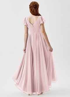 Azazie Caria Junior Blushing Pink A-Line Pleated Chiffon Dress image2