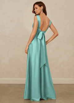 Christian Siriano Bridal for Azazie 1001 Brautjungfernkleider A-Linie Herzausschnitt Stretch-Satin Kleid Aqua image2