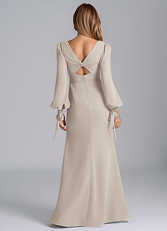 Azazie Leigh Bridesmaid Dresses Frost Mermaid Long Sleeve Chiffon Dress image3