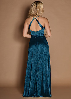 Adelin Navy Black Open Back Maxi Dress image4