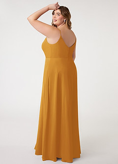 Azazie Daenerys Bridesmaid Dresses Butterscotch A-Line Cowl Chiffon Dress image11