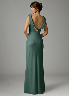 Azazie Kieryn Robes de demoiselle d'honneur Robe Sirène en Satin extensible Plissée Eucalyptus image5