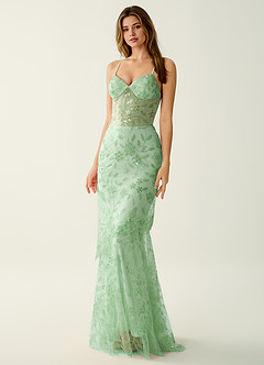 Fayerosa Sage Beading Sequin Embroidery Prom Dress image3