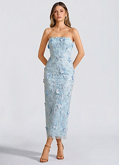 Maxi jurk Elina IJsblauwe Bloemen image3