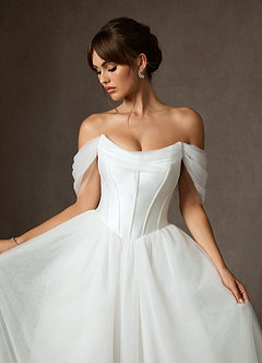 Azazie Adalyn Wedding Dresses Diamond White Ball-Gown Tulle Dress image6