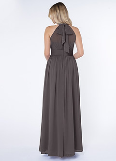 Azazie Iman Bridesmaid Dresses Steel Grey A-Line A-Line Ruched Chiffon Dress image2