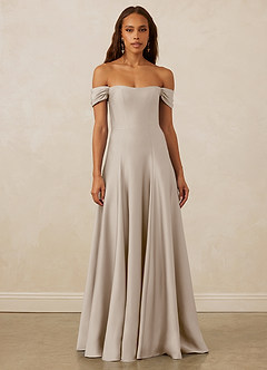Christian Siriano Bridal for Azazie 1002 Bridesmaid Dresses Frost A-Line Off the Shoulder Stretch Satin Convertible Dress image2