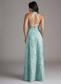 Azazie Clarice Jurken voor bruidsmeisjes Jurk van Bloemen Burn-out met A-Lijn Zijsplit De Nevel image2