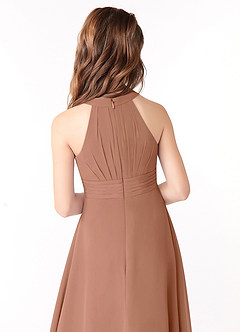 Azazie Linna Junior Bronzer A-Line Pleated Chiffon Dress image3