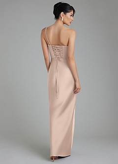 Azazie Sabrina Brautjungfernkleider Meerjungfrau-Linie Korsett Stretch-Satin Kleid Englisches Rosa image3