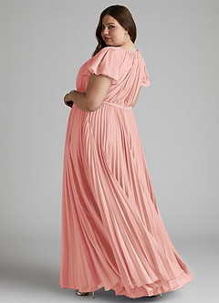 Azazie Kara Bescheidene Brautjungfernkleider A-Linie Plissee Chiffon Bodenlänge Kleid image11