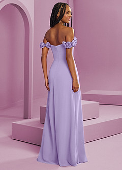 Barbie ♥ Azazie Bridesmaid Dresses Lilac A-Line Off the Shoulder Chiffon Convertible Dress image9
