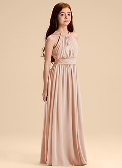 Azazie Malone Junior Abito A-Line in Chiffon Plissettato Rosa Inglese image5