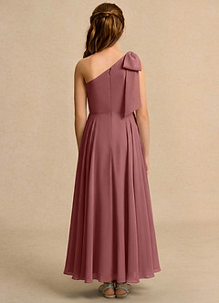 Azazie Guppy Junior Formal Flower Girl Dresses Amethyst A-Line One Shoulder Chiffon Dress image2