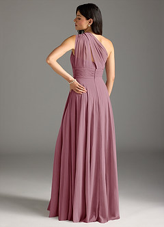 Azazie Charlize Bridesmaid Dresses Vintage Mauve A-Line One Shoulder Chiffon Dress image2