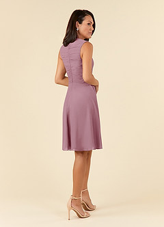 Azazie Theron Mother of the Bride Dresses Vintage Mauve A-Line V-Neck Pleated Chiffon Dress image4