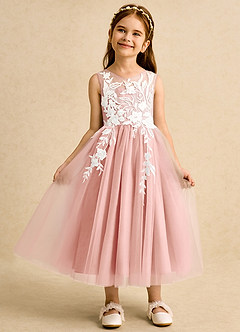 Azazie Sundae Robe Demoiselle D'honneur Fillette Robe Princesse en Dentelle Rosette image6