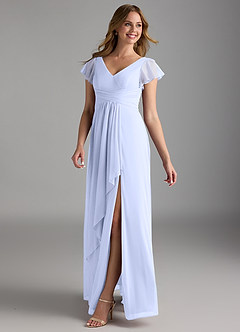 Azazie Omari Bridesmaid Dresses Lavender A-Line Mesh Dress image5