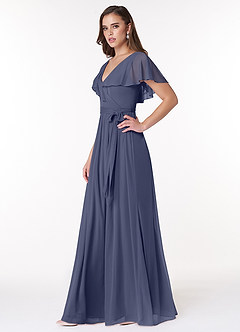 Azazie Jael Bridesmaid Dresses Stormy A-Line V-Neck Mesh Dress image3