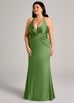 Azazie Valerie Brudtärnklänningar Klä av Sjöjungfru i Stretch Satin Plisserad Basilika image11