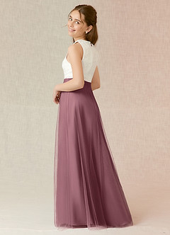 Azazie Albertine Junior Amethyst A-Line Lace Chiffon Dress image2