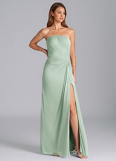 Azazie Mariya Vestidos de damas de honor Vestido de Agave de Malla de Corte Sirena con Sin tirantes image1