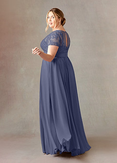 Azazie Annette Abiti per la Madre della Sposa Abito A-Line in Chiffon Pizzo Stormy image10