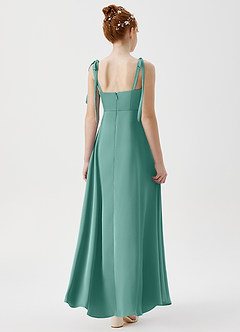 Azazie Rosey Junior Aqua A-Line Sweetheart Neckline Stretch Satin Dress image2