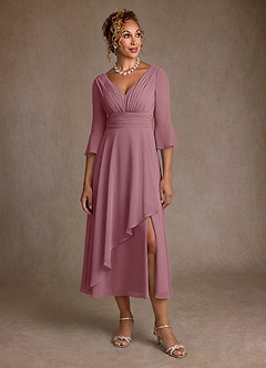 Azazie Aerynne Abiti per la Madre della Sposa Abito A-Line in Chiffon Plissettato Vintage Malva image4