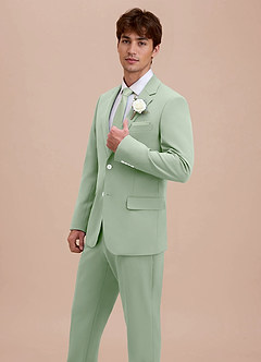 front Ethan Dusty Sage Refined Weave Suit Jacket