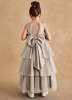 Azazie Megallie Robe Demoiselle D'honneur Fillette Robe Trapèze en Tulle Arc Givre image5