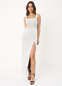 Lucia White Lace Corset Maxi Dress Ready to Ship | Azazie
