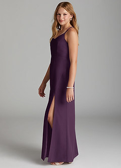 Azazie Becca Junior Robe Sirène en Mousseline de soie Prune image6