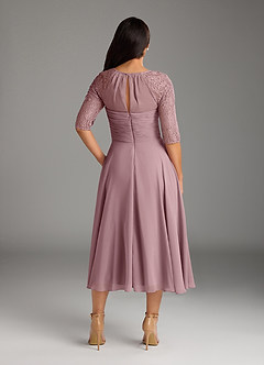 Azazie Dorothea Mother of the Bride Dresses Dusty Rose A-Line Scoop lace Chiffon Dress image3