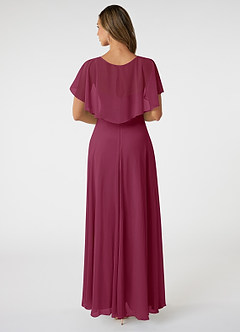 Azazie Jamie Bridesmaid Dresses Mulberry A-Line Chiffon Dress image2