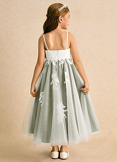 Azazie Coraline 플라워 걸 드레스 A라인 레이스 발목 길이 드레스 image2