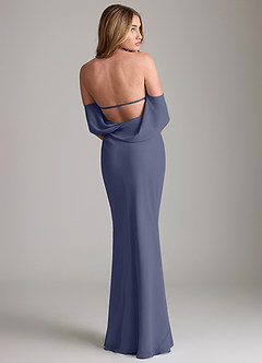 Azazie Lusinda Bridesmaid Dresses Stormy Mermaid Off the Shoulder Chiffon Convertible Dress image2