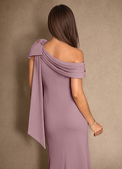 Azazie Myers Mother of the Bride Dresses Dusty Rose Mermaid Pleated Stretch Crepe Dress image6