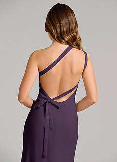 Azazie Monroe Brautjungfernkleider Etui One-Shoulder Chiffon Kleid Pflaume image6
