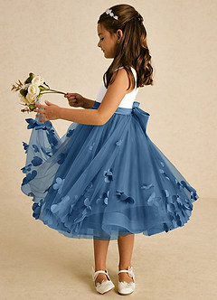 Azazie Sprout Flower Girl Dresses Twilight A-Line Bow Tulle Dress image4