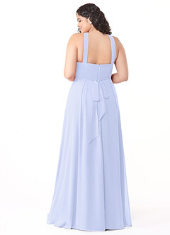 Azazie Dixie Vestidos de damas de honor Vestido de Lavanda de Gasa de Corte en A con Halter Plisado image10