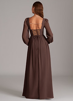Azazie Maree Bridesmaid Dresses Ganache A-Line Corset Chiffon Dress image6